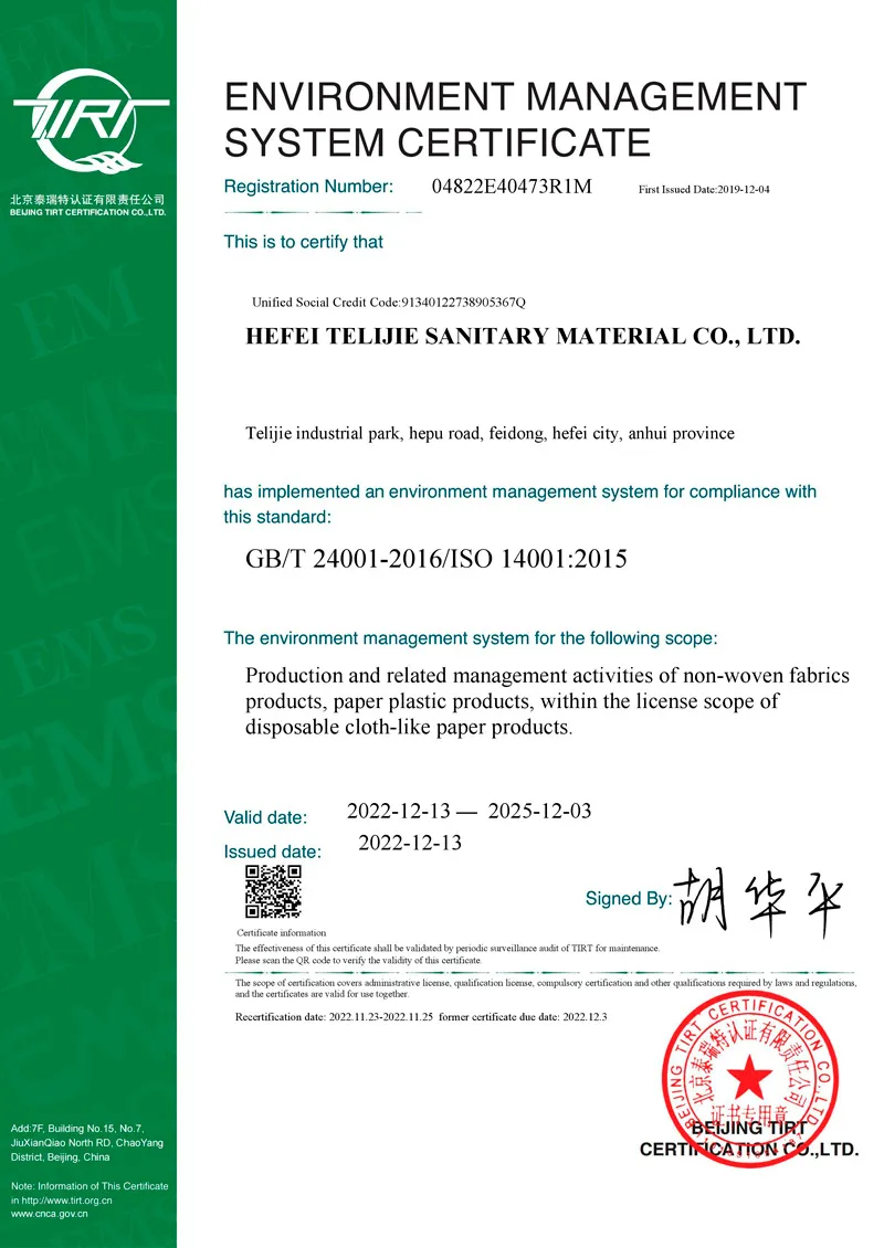 gbt24001 environmental management system certificate